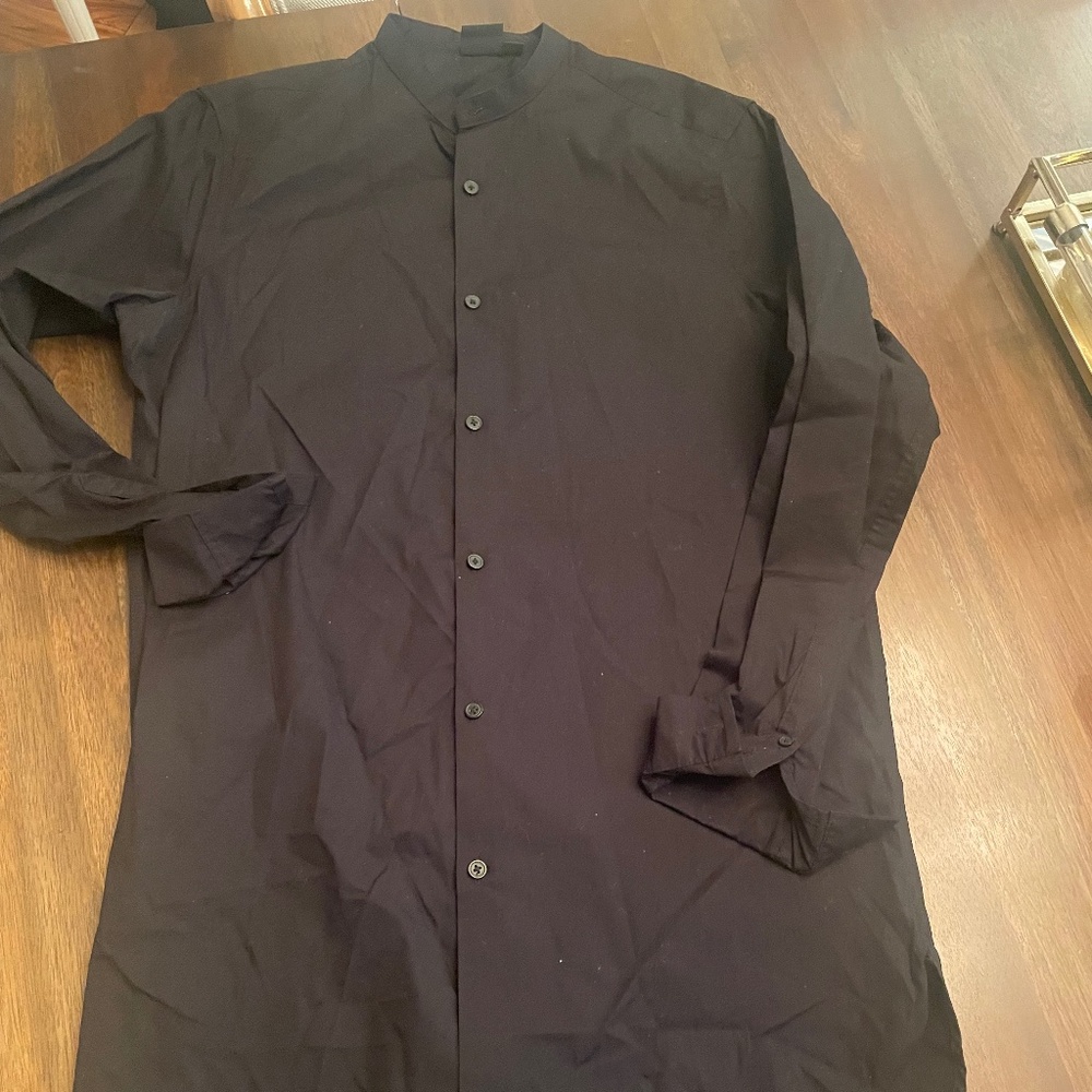 ASOS- black button up dress shirt (long)